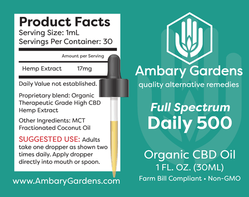 500mg Daily Full Spectrum Cbd Oil Sea Salt Caramel Coffee Ambary Gardens